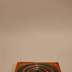 Skulls-fidget-Coaster-VIDEO.gif STL file Wicked Fidget Gyro Spinning Coaster - Skull & Cross Bones Edition・3D printer design to download