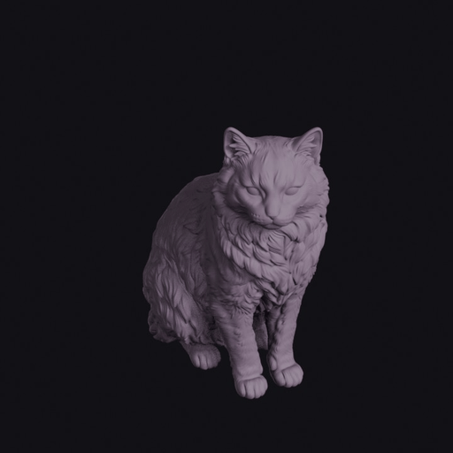 Sitting Siberian Cat Figurine