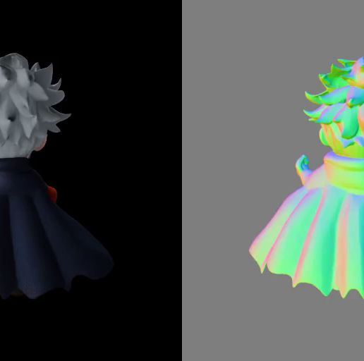 Free 3D file 3D cartoon character, young boy with spiky white hair, big ...