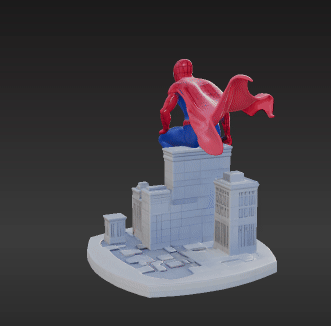 Masked Acrobat Rooftop Scene – Printable Diorama for Resin/FDM 3D model