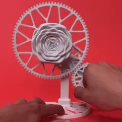Rose-on-Gear.gif Archivo 3D Rosa en la marcha・Diseño imprimible en 3D para descargar