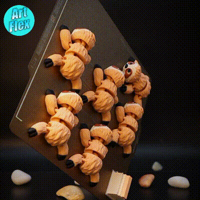 0628-1.gif Flexi Sloth Print In Place STL et 3MF