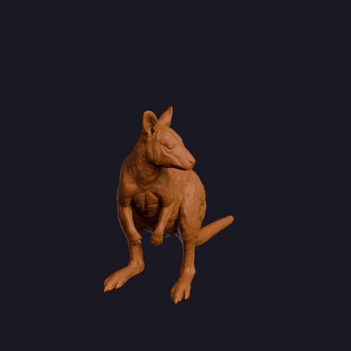 Realistic Rock Wallaby Looking Side Animal Sculpture
