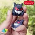 ezgif-5-e458b6b8fe.gif Gengar Crocheted Style 3D Printable Model  Print in Place, No Supports