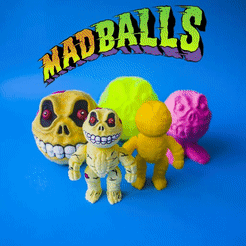 2.gif Файл STL Madballs Skull Face Articulated Print-in-Place・Модель 3D-принтера для скачивания