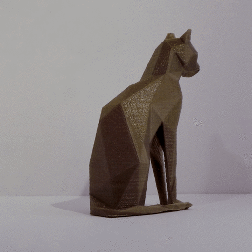 photo.gif Download free OBJ file Low poly sitting cat • 3D print design, Vincent6m