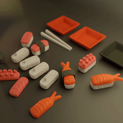 Base-gif.gif STL file Assembly Sushi FUN Kit (no supports needed)・3D printing template to download