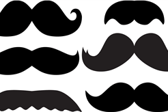 1af6455992fbee203cc0107fd041358a.gif STL file Set x 6 mustache/ moustaches - Cookie cutter・3D printer design to download