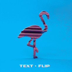 ezgif.com-reverse.gif Файл STL Текстовый флип - Фламинго・Шаблон для 3D-печати для загрузки