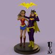 ezgif.gif Fichier STL Selfie de Wonder Woman et Batgirl・Objet pour impression 3D à télécharger