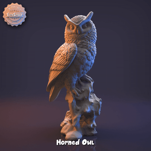 🦉 Horned Owl・ 3D File for 3D printing・Cults