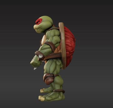 👽 Raphael STL – Classic Aggressive Stance with Crossed Sais & Red Mask ...