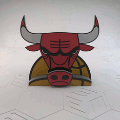 Bulls Phone Stand.gif Fichier STL gratuit Support Téléphonique Chicago Bulls・Modèle à télécharger et à imprimer en 3D