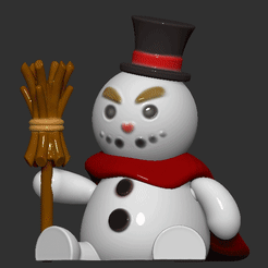 gif.gif Fichier STL gratuit Bonhomme de neige de Noël personnalisable sur le bureau・Plan à télécharger et à imprimer en 3D, LittleFriend
