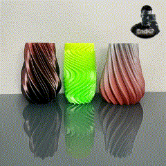 Vase-S2.gif STL file unique spiral Vase Set - 3 Designs・3D printing design to download