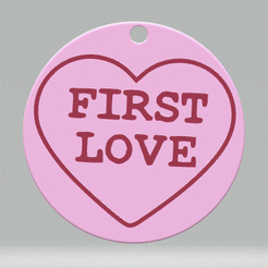 1ST-LOVE.gif STL-Datei Schlüsselanhänger - Love Heart Sweetie - Erste Liebe・Design für 3D-Drucker zum herunterladen