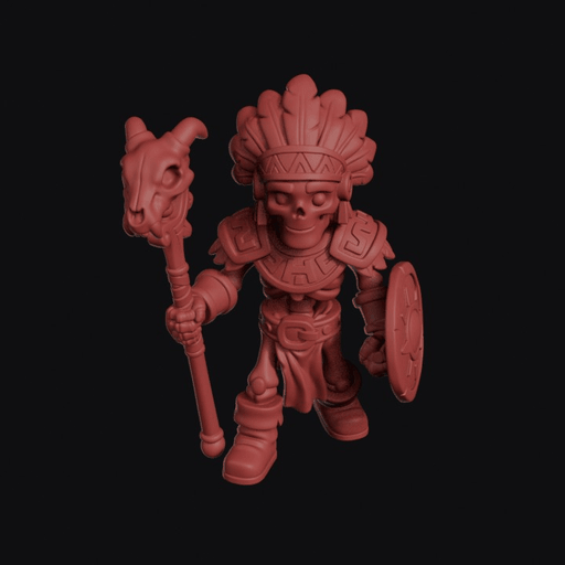 Skeleton Shaman With Skull Staff