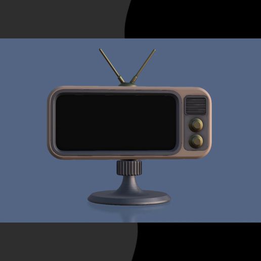 vid_1-1.mp4 Advanced Retro TV Style Phone Stand with Tilt Base