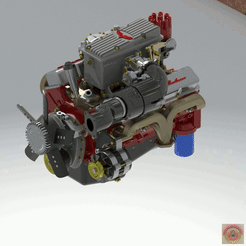___Chevy-327-Injection-Corvette.gif STL file CHEVROLET CORVETTE 327 WITH ROCHESTER INJECTION - ENGINE・3D printable model to download