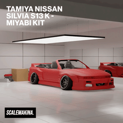 Cult3D-Nissan-Silvia-S13-K-Miyabi-Thumbnail.gif Fichier STL Nissan Silvia S13 K - 1/24 - Miyabi transkit・Plan pour imprimante 3D à télécharger