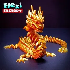 Flexi-Factory-Dan-Sopala-Dragon.gif Fichier STL Flexi Print-in-Place Dragon impérial・Modèle à télécharger et à imprimer en 3D