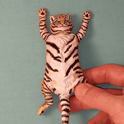 Tiger38.gif Descargar archivo STL Tigre feliz • Diseño imprimible en 3D, LexNonScripta
