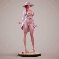 00_Girl_on_the_beach_b.gif Fichier STL Fille sur la plage / b・Idée pour impression 3D à télécharger