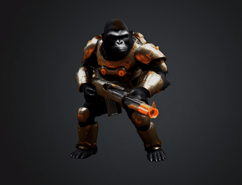 3D file DiB Monkey Soldier Stl Obj Glb for 3D Printer 🐒 ・3D printer ...