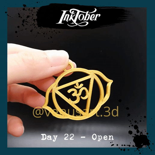 Inktober-Day-22-gif.gif Descargar archivo STL 👁 COLGANTE DEL CHAKRA DEL TERCER OJO 👁 • Diseño para la impresora 3D, Venus_Art