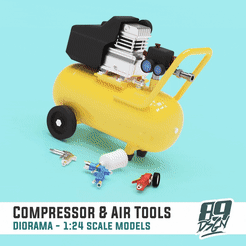 ezgif.com-optimize.gif STL file Air Compressor & air tools for workshop diorama 1:24・Template to download and 3D print