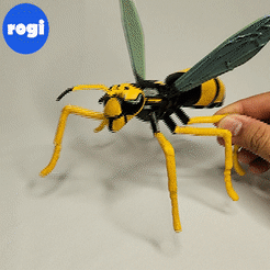 Sequence-03.gif STL file Articulated Realistic Wasp・Design to download and 3D print