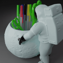 Design-ohne-Titel-1.gif Archivo STL Astronaut Pen Pencil Holder Schreibwaren-Schreibtisch-Organizer für Home・Design para impresora 3D para descargar, HolderStocke