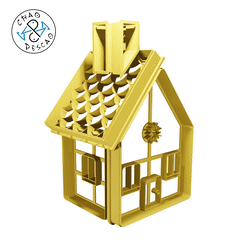 Casa2-gif.gif STL file 3D Gingerbread House (2nd model) - Cookie Cutter - Fondant - Polymer Clay・3D print design to download, Cambeiro