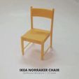 IKEA NORRAKER CHAIR Dollhouse Miniature 1:12 Scale Miniature Ikea-inspired Norraker Chair for 1:12 Dollhouse, Chair for Dollhouse, Miniature Furniture Chair