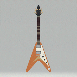 Gibson-Flying-V-Heritage-Korina-1981.gif Download GCODE file Electric Guitar - Gibson Flying V Heritage Korina 1981 • 3D printer design, 3dpguitars