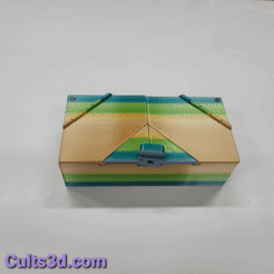 20210607_221149.gif STL file storage box fold-away lid updated new lid and box・3D printer design to download