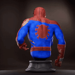 Spiderman-Damaged_Rotate.gif 3D-Datei Spiderman・Modell für 3D-Drucker zum Herunterladen, MEsteban77