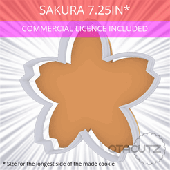 Sakura_7.25in.gif STL file Sakura Cookie Cutter 7.25in / 18.4cm・3D printable model to download