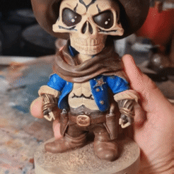 2c7d035d-3255-4fe5-b816-3e9b62c5653d.gif Файл STL Skullpture #2 "Ковбой"・Шаблон для 3D-печати для загрузки