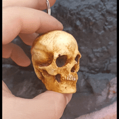 InShot_20230825_133702425.gif STL file Skull Keychain・3D print object to download