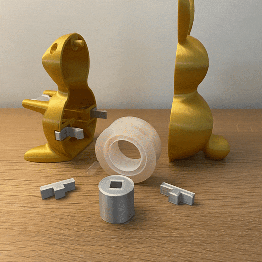Animation-devidoir scotch-min.gif Download free STL file Rabbit tape dispenser • 3D printable design, Kangoo-roo