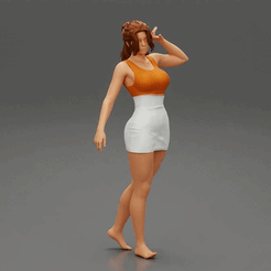 ezgif.com-gif-maker-11.gif Archivo 3D Mujer joven y segura de sí misma posando con minifalda Modelo de impresión 3D・Objeto imprimible en 3D para descargar, 3DGeshaft