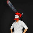 new.gif Файл 3D Шлем человека с бензопилой - Denji Cosplay・Дизайн 3D принтера для загрузки