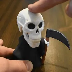 skull.gif STL file Reaper Bobble Head・3D printer model to download, DoodadWorks