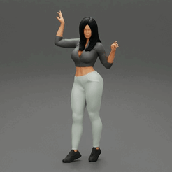231.gif Archivo 3D Chica posando con camiseta corta mostrando el vientre Modelo de impresión 3D・Objeto imprimible en 3D para descargar, 3DGeshaft