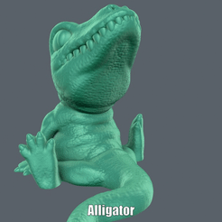 Alligator.gif STL file Alligator (Easy print no support)・3D printing model to download