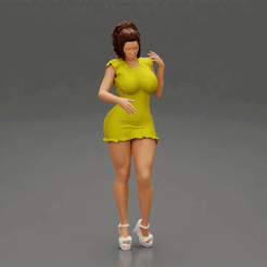 ezgif.com-gif-maker-10.gif 3D file Beautiful Fashion model wearing dress・Model to download and 3D print