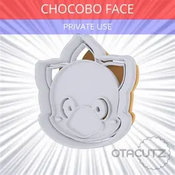 Chocobo_Face~PRIVATE_USE_CULTS3D_OTACUTZ.gif Chocobo Face Cookie Cutter / FF