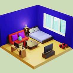 Гифка-с-Gifius.ru-1.gif 3D file ISOMETRIC ROOM. EACH ELEMENT SEPARATELY・Model to download and 3D print
