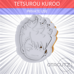 Tetsurou_Kuroo~PRIVATE_USE_CULTS3D_OTACUTZ.gif 3D-Datei Tetsurou Kuroo Ausstechform / Haikyuu kostenlos・3D-Druck-Vorlage zum herunterladen